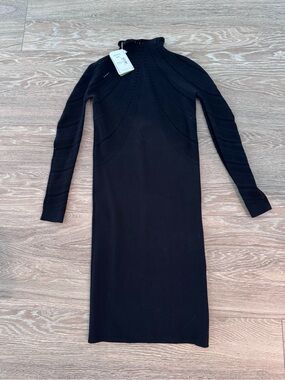 Wolford Black Long-Sleeve Knit Dress size M